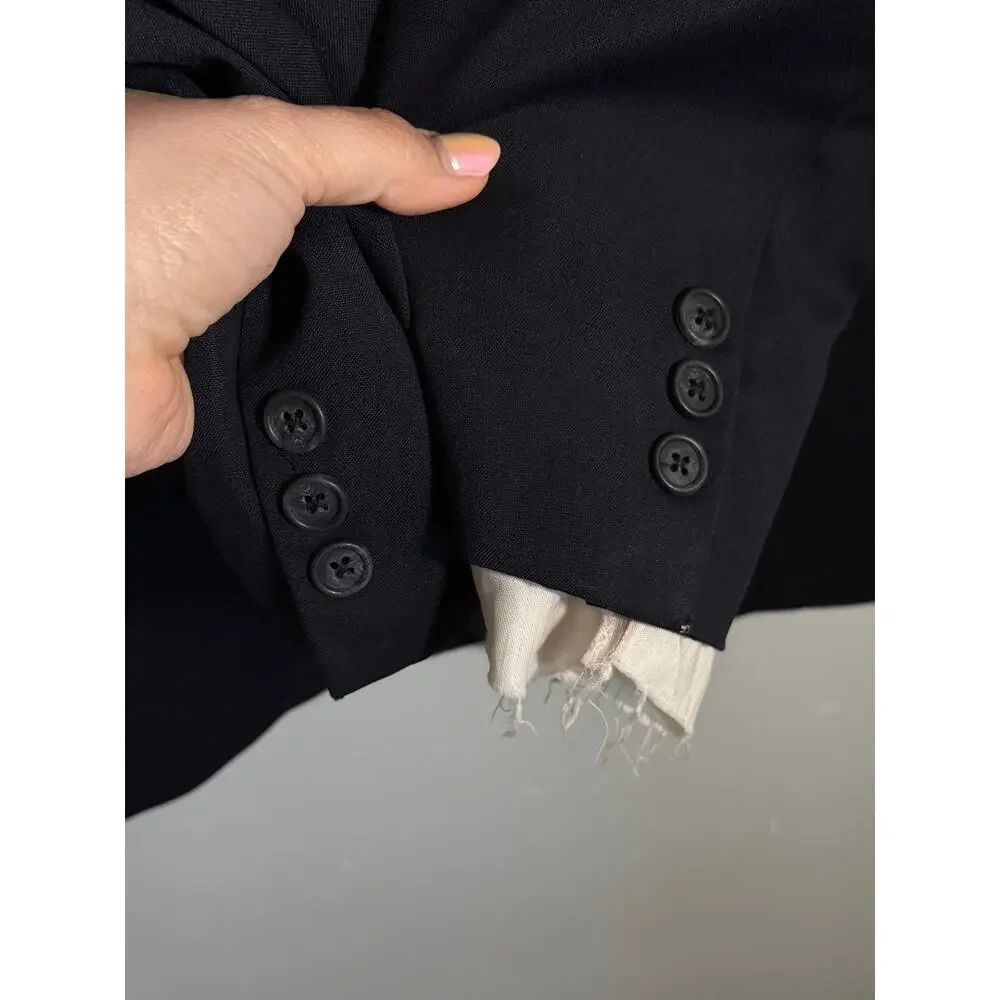 Oversized Navy Wool Blazer Christian Dior Monsieur Vintage Union Made 44R